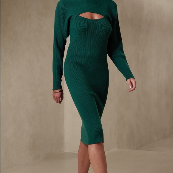 Banana Republic Dresses & Skirts - NWOT Banana Republic Elegant 2 piece Green Knit Dress Size S